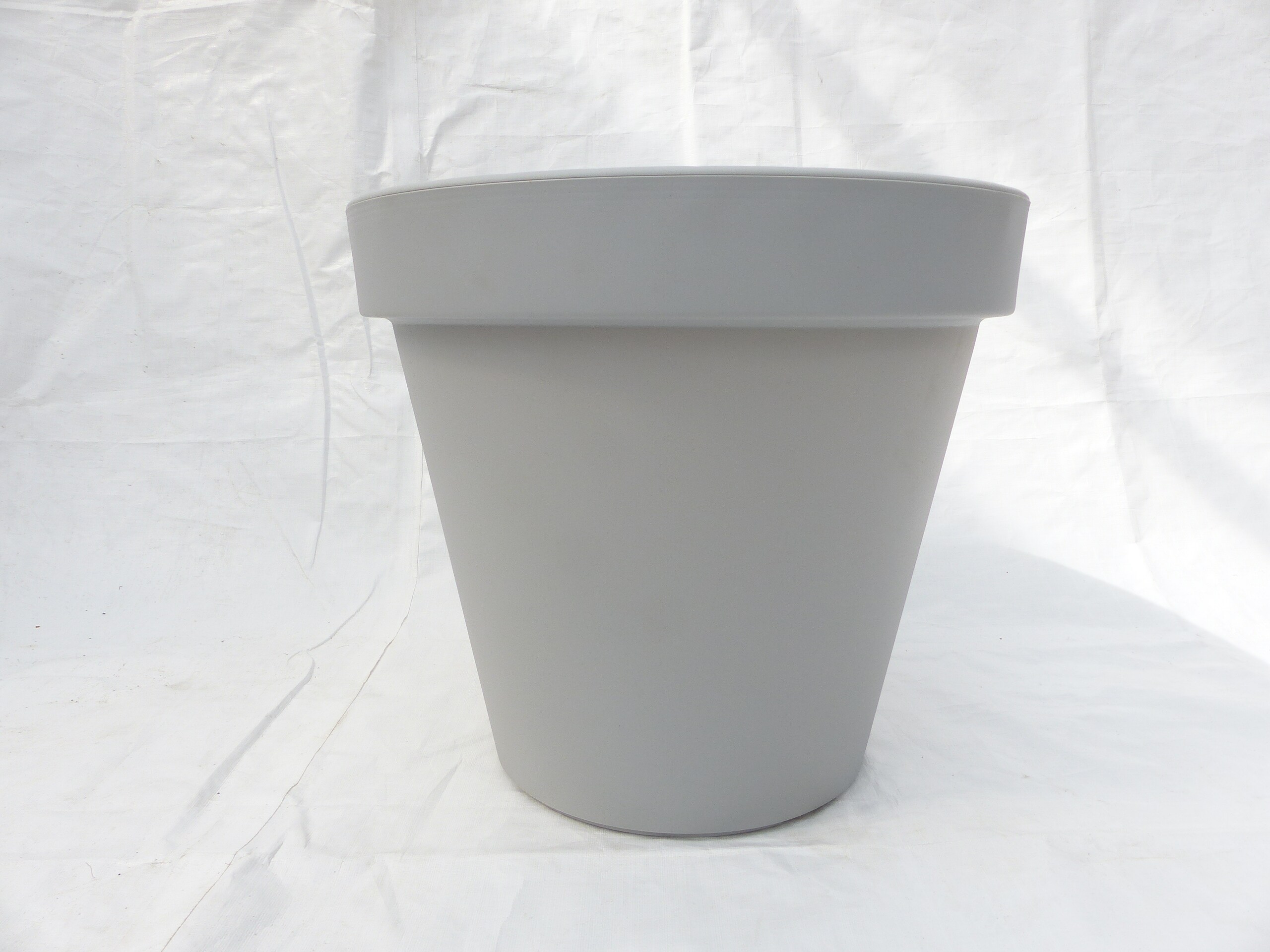 Pflanzk&uuml;bel E&K, grau, rund &Oslash; 60 cm, Pflanztopf Blumentopf K&uuml;bel XXL gro&szlig; outdoor indoor 