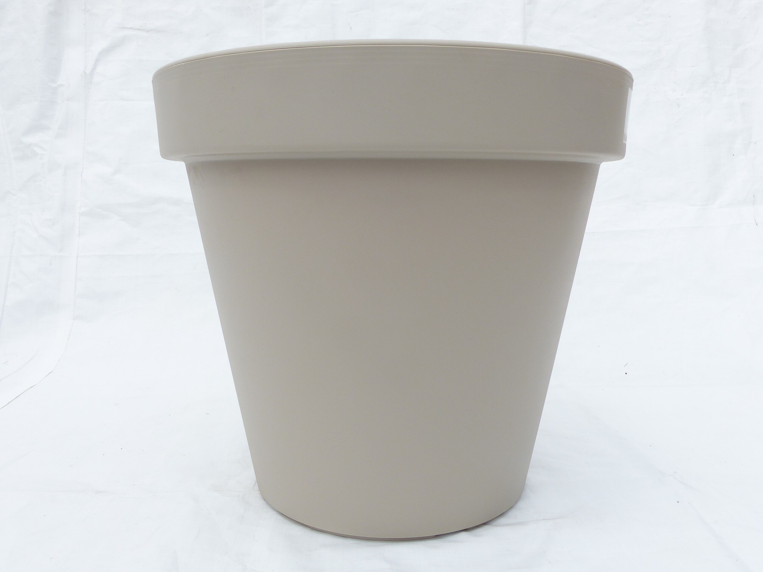 Pflanzk&uuml;bel E&K, beige, Taupe rund &Oslash;80cm, Pflanztopf Blumentopf K&uuml;bel XXL gro&szlig; outdoor indoor 