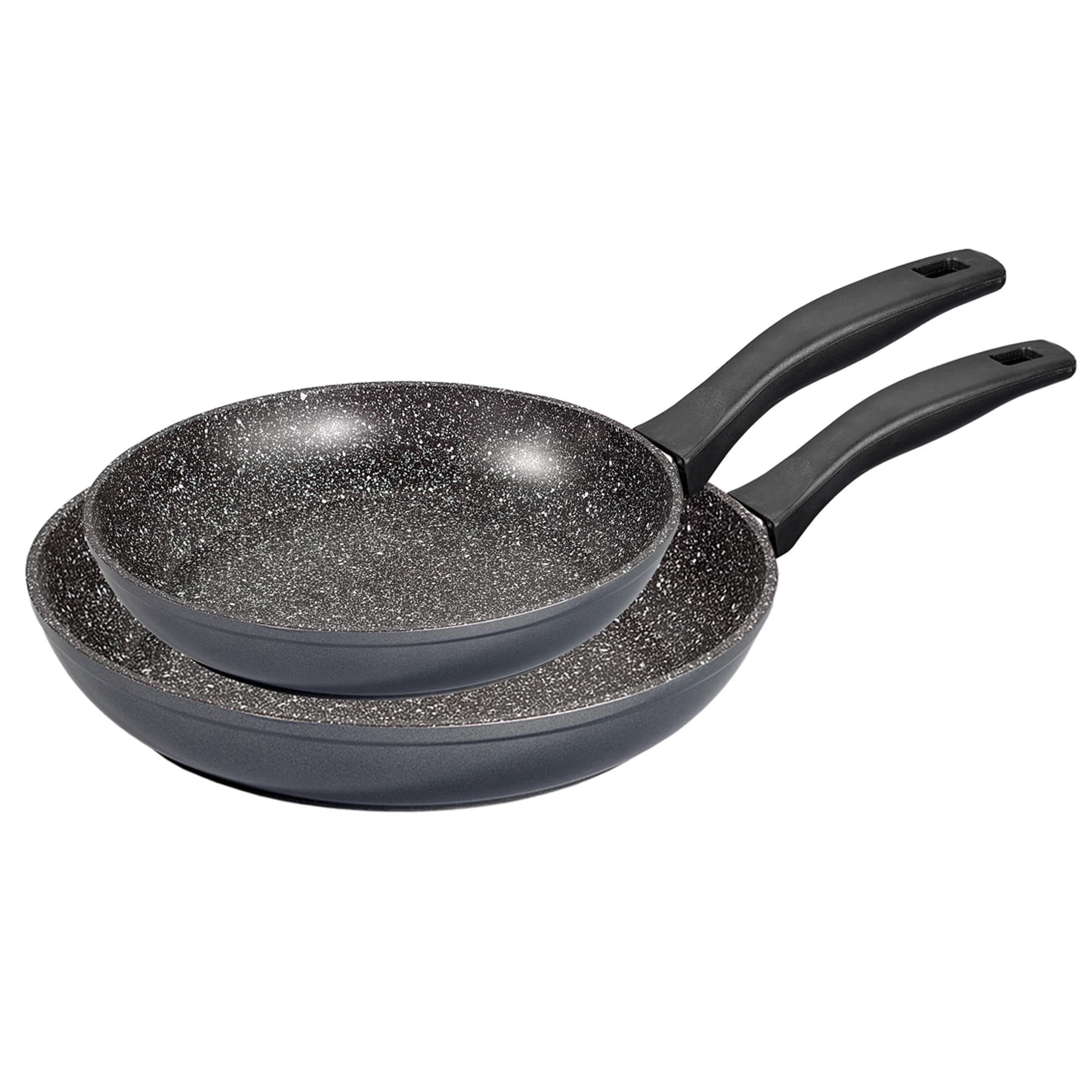 Stoneline Pfannenset 2 teilig, 20/26 cm, Antihaft beschichtete Pfanne mit echten Steinpartikeln, Pfanne Induktion und backofengeeignet, grau, zum &Ouml;l und Fett freiem Braten 