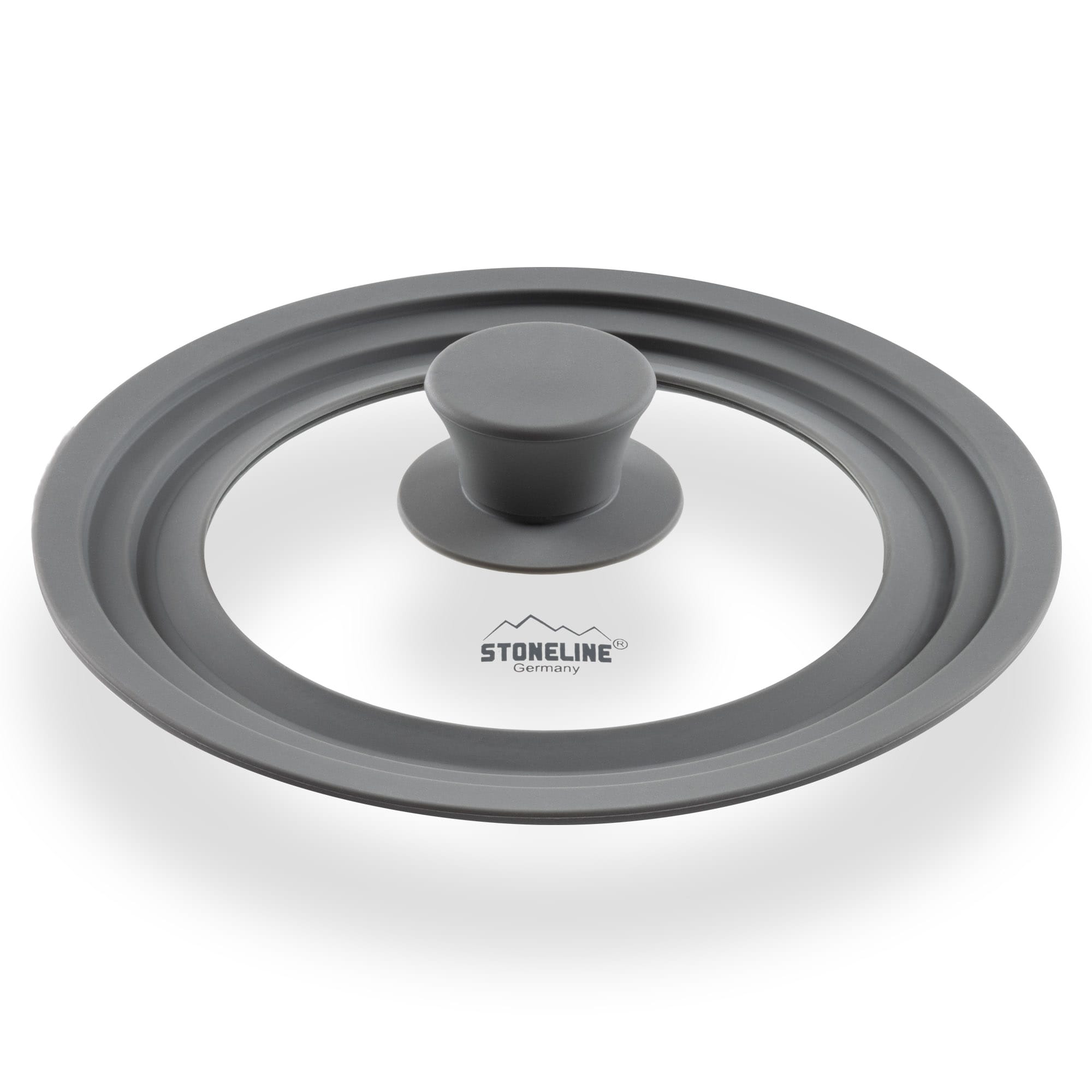 Stoneline Multifunktionaler Glasdeckel, mit Silikonrand,16/18/20 cm, platzsparend, 3 Gr&ouml;&szlig;en, universal Pfannendeckel & Topfdeckel f&uuml;r 16cm, 18cm und 20cm &Oslash; 