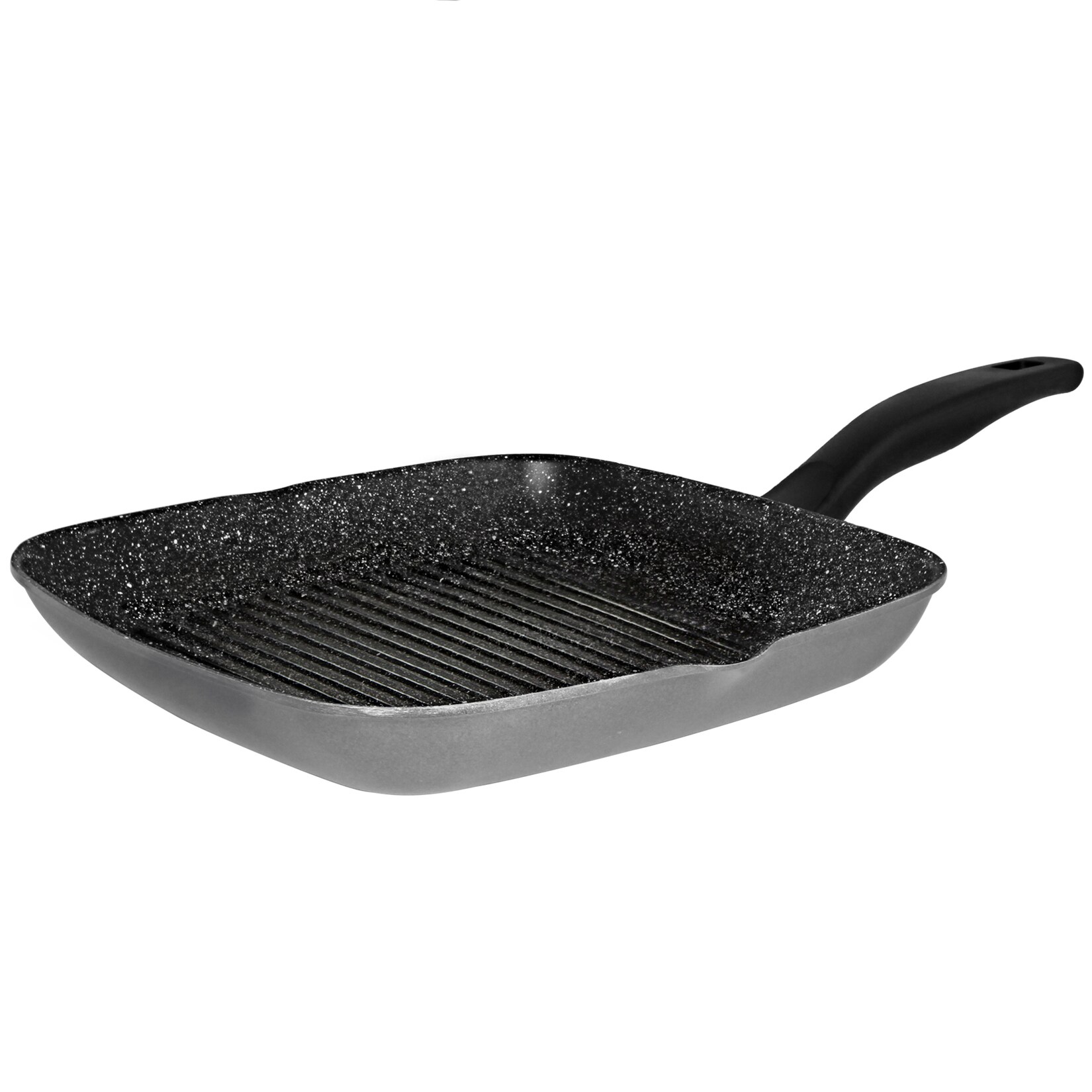 Stoneline Grillpfanne, Ø 32 x 32 cm, Aluguss, Grillpfanne beschichtet mit echten Steinpartikeln, grau, Grillpfanne Induktion und …
