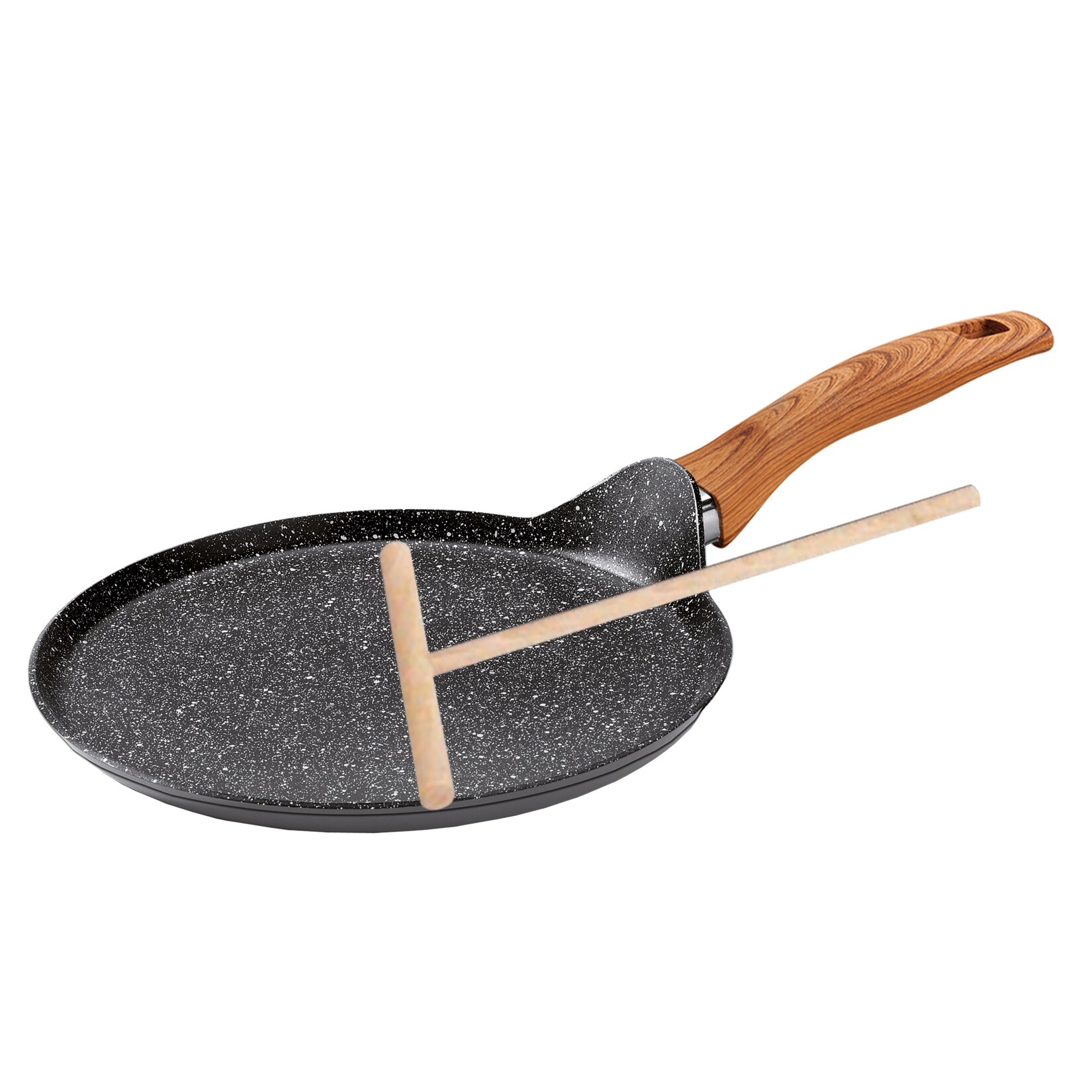 STONELINE® Back to Nature Crêpes-Pfanne 25 cm, mit Teigverteiler
