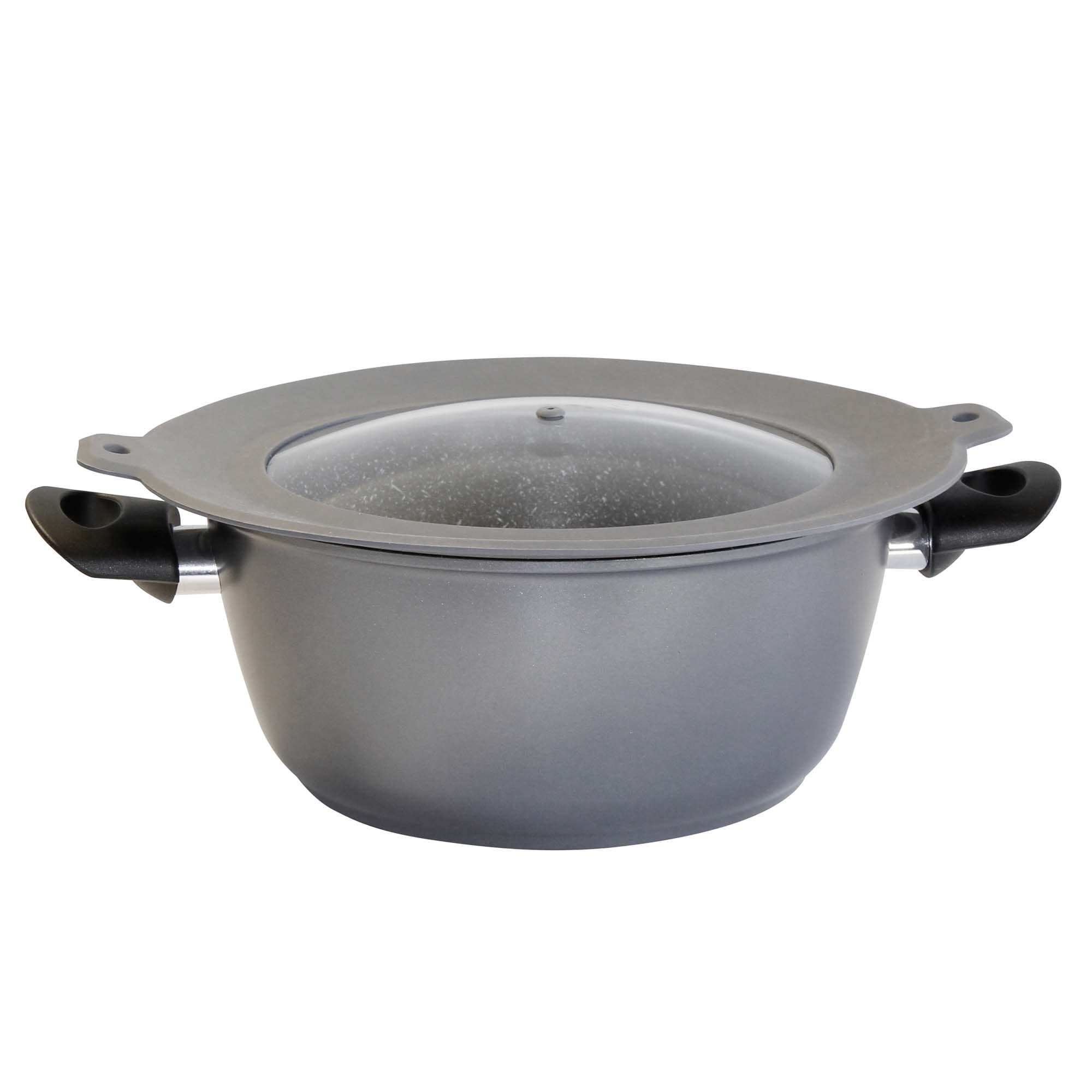 Michelino Silikon-Glasdeckel Für 24-28 Cm Töpfe – Universeller Topfdeckel Mit Dampfauslass