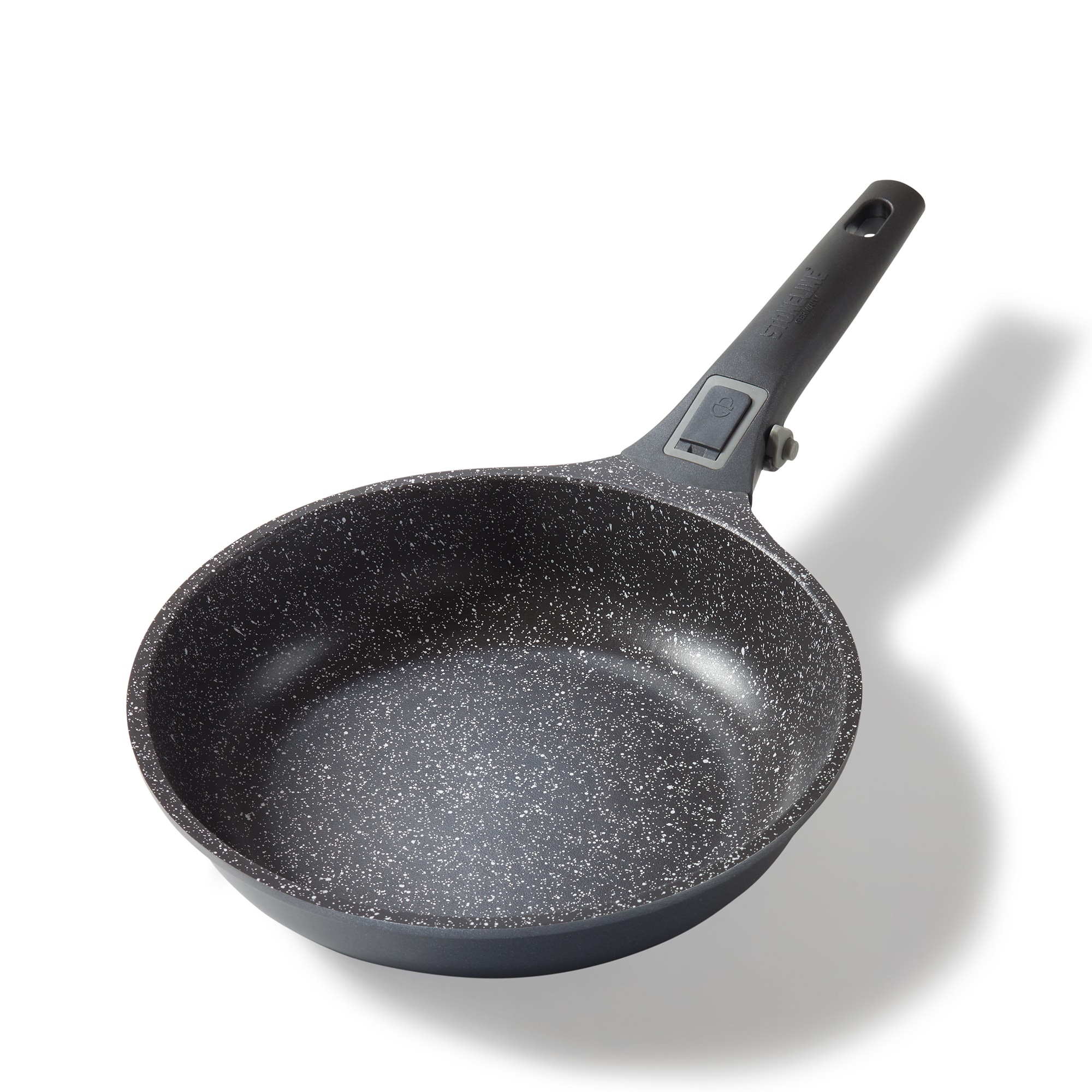 Stoneline SMART Bratpfanne 24cm, mit abnehmbarem Griff, Induktion, Aluguss, Pfanne mit echten Steinpartikeln beschichtet, Ohne Fett & &Ouml;l kochen und braten 