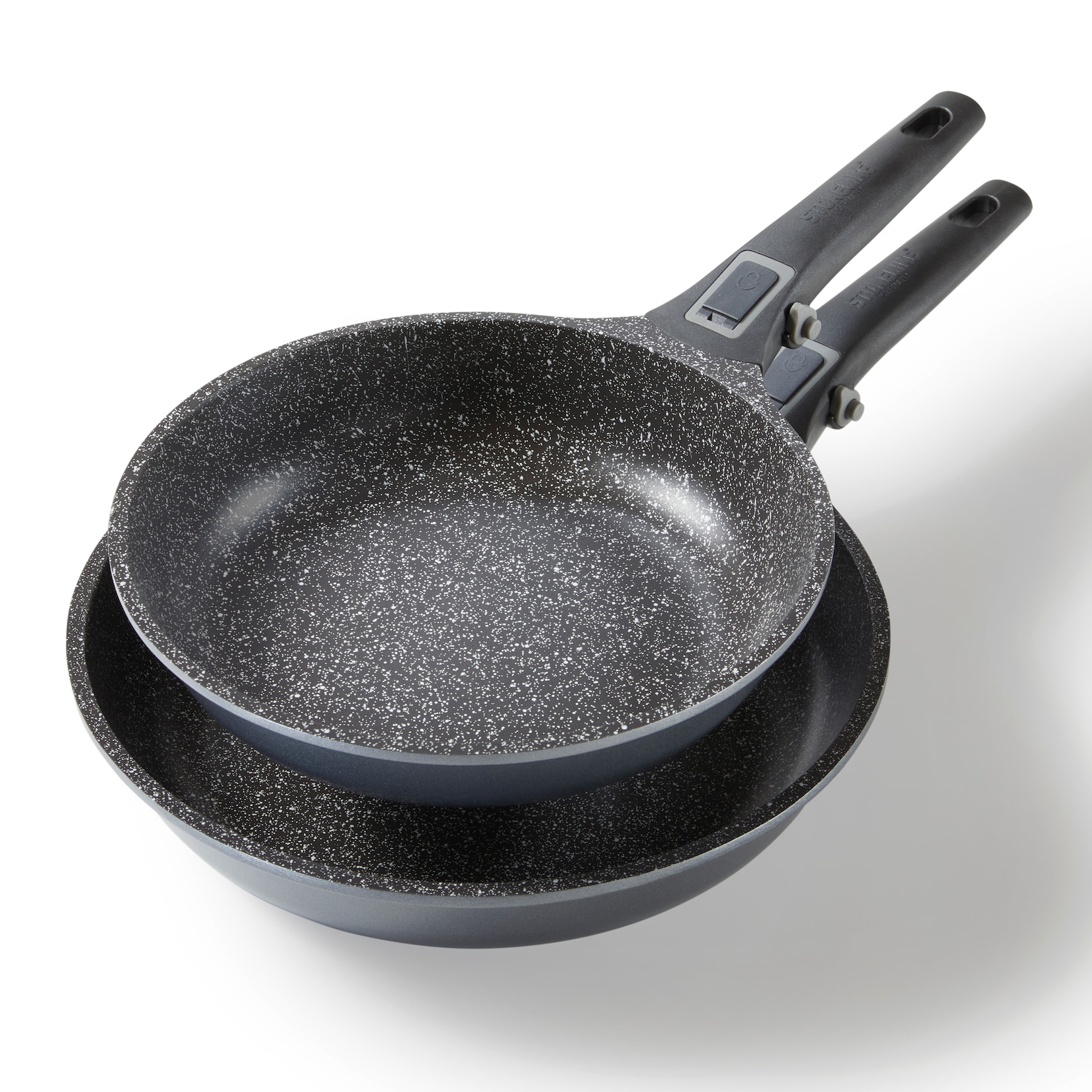 Stoneline SMART Pfannenset, 2-teilig, mit abnehmbarem Griff, Induktion, Aluguss, Pfanne mit echten Steinpartikeln beschichtet, Bratpfanne …
