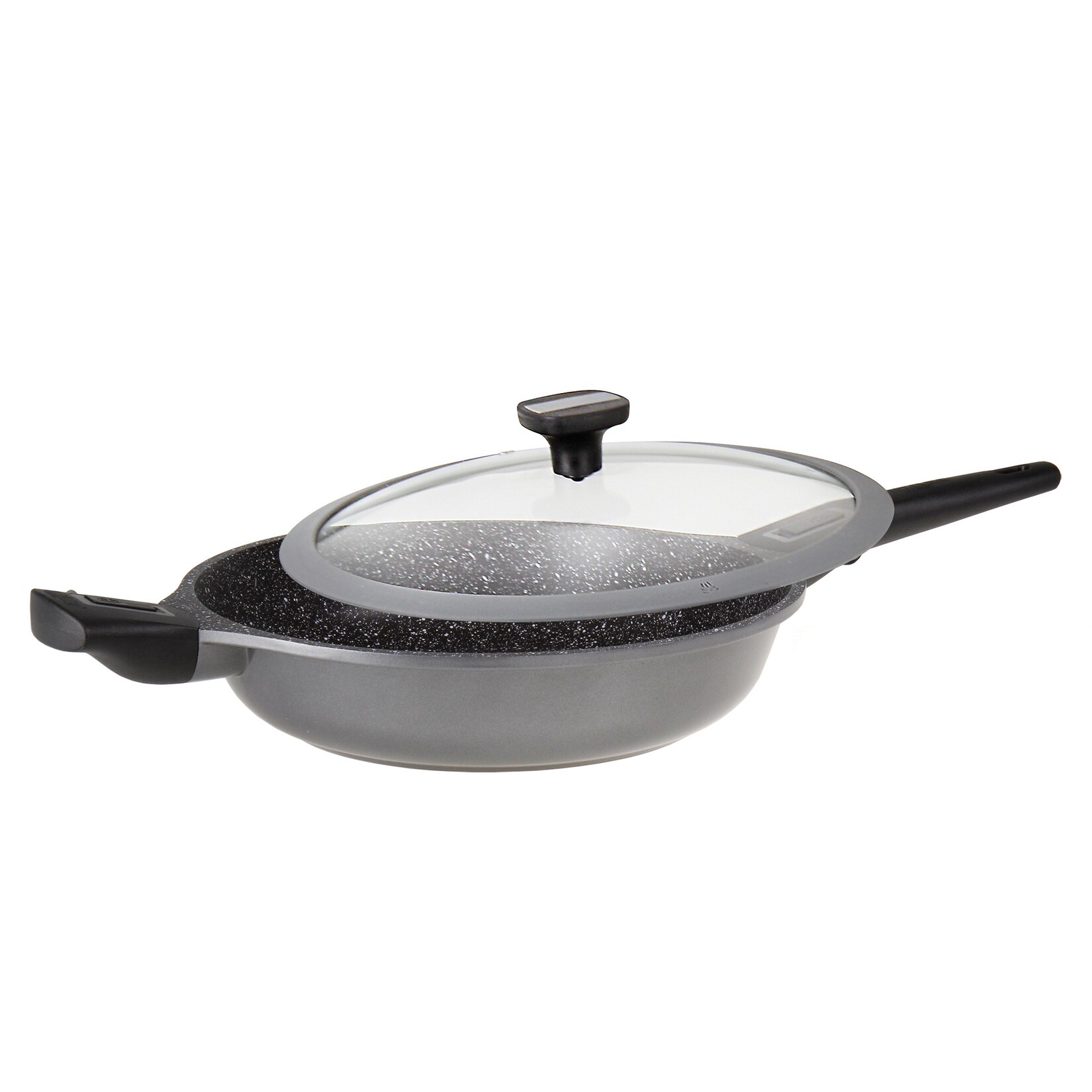 STONELINE® Imagination PLUS Schmorpfanne 28 cm, mit abnehmbaren Griffen, mit Glasdeckel
