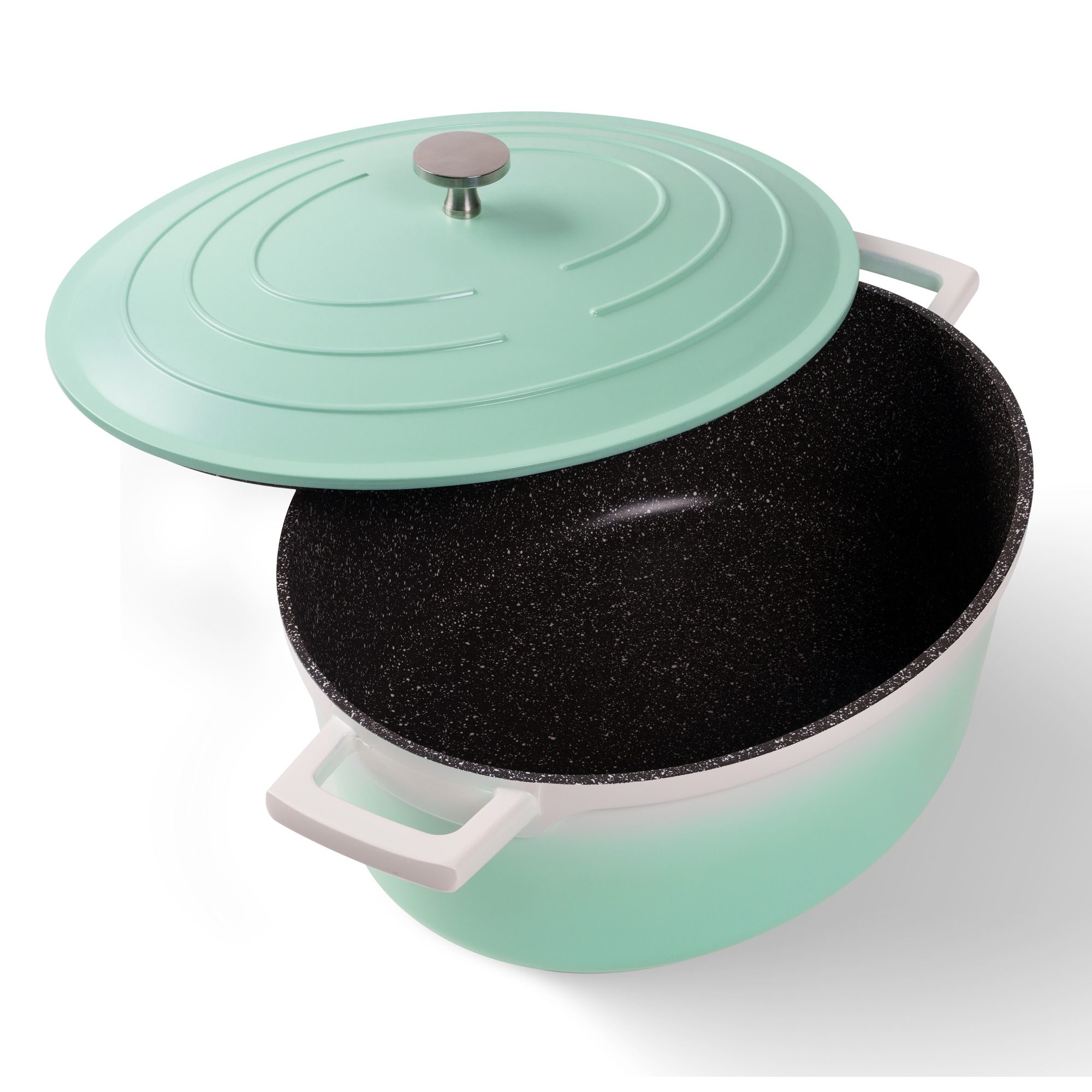 STONELINE Mint Gourmet Br&auml;ter 32x25 cm mit Deckel, Backofen und Induktion geeignet, Antihaft 