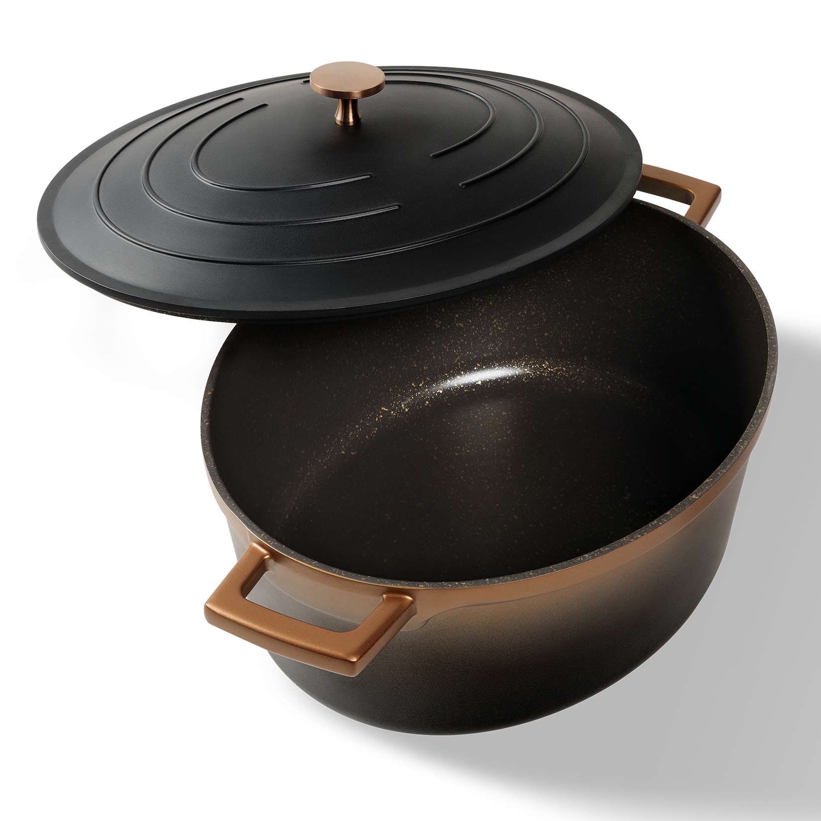 STONELINE ROSE GOLD 32x25cm Alu Guss Gourmet Bräter, H 12 cm, mit drip - down - Deckel
