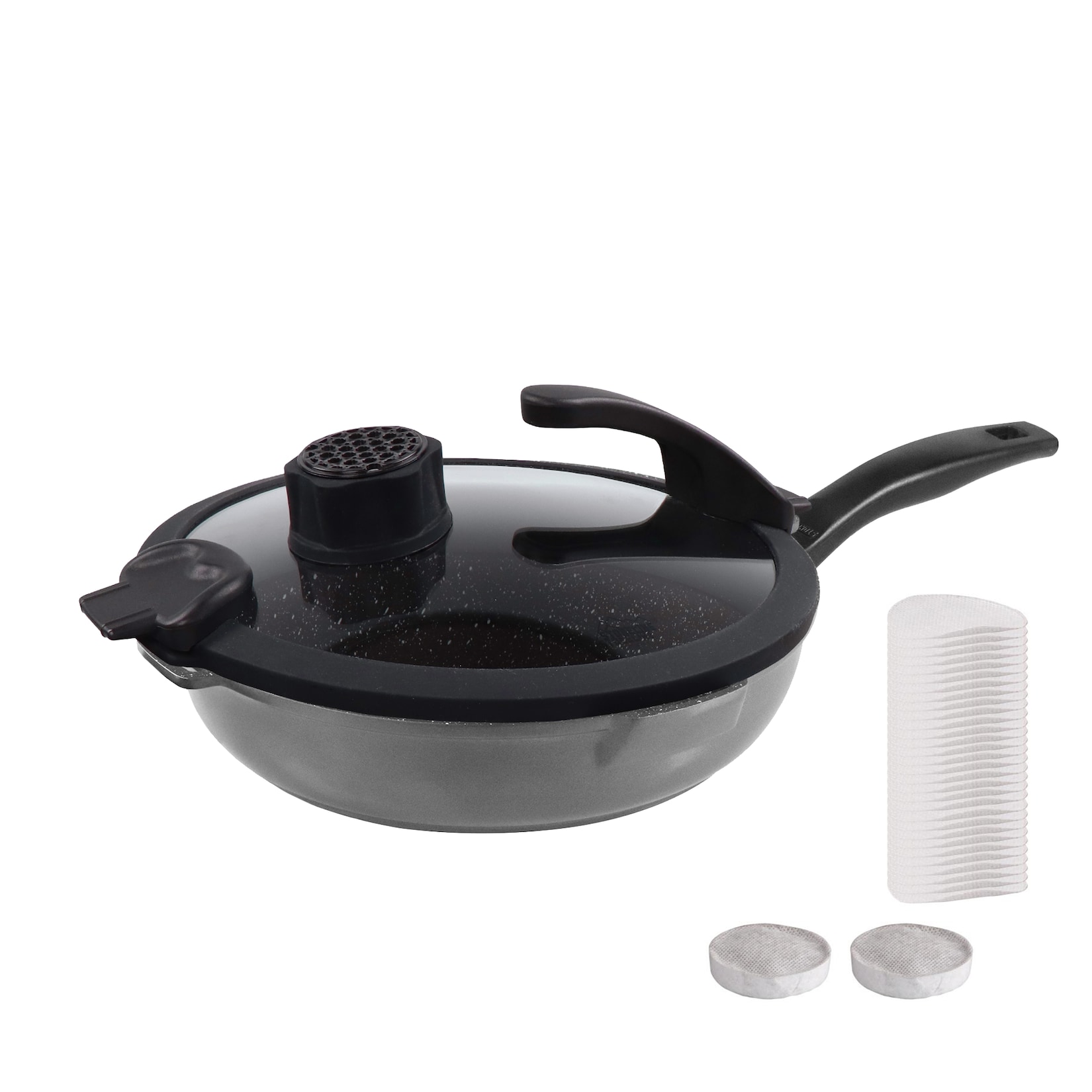 STONELINE FUTURE 24cm Schmorpfanne mit SMELL WELL Deckel + Nachfüllpack