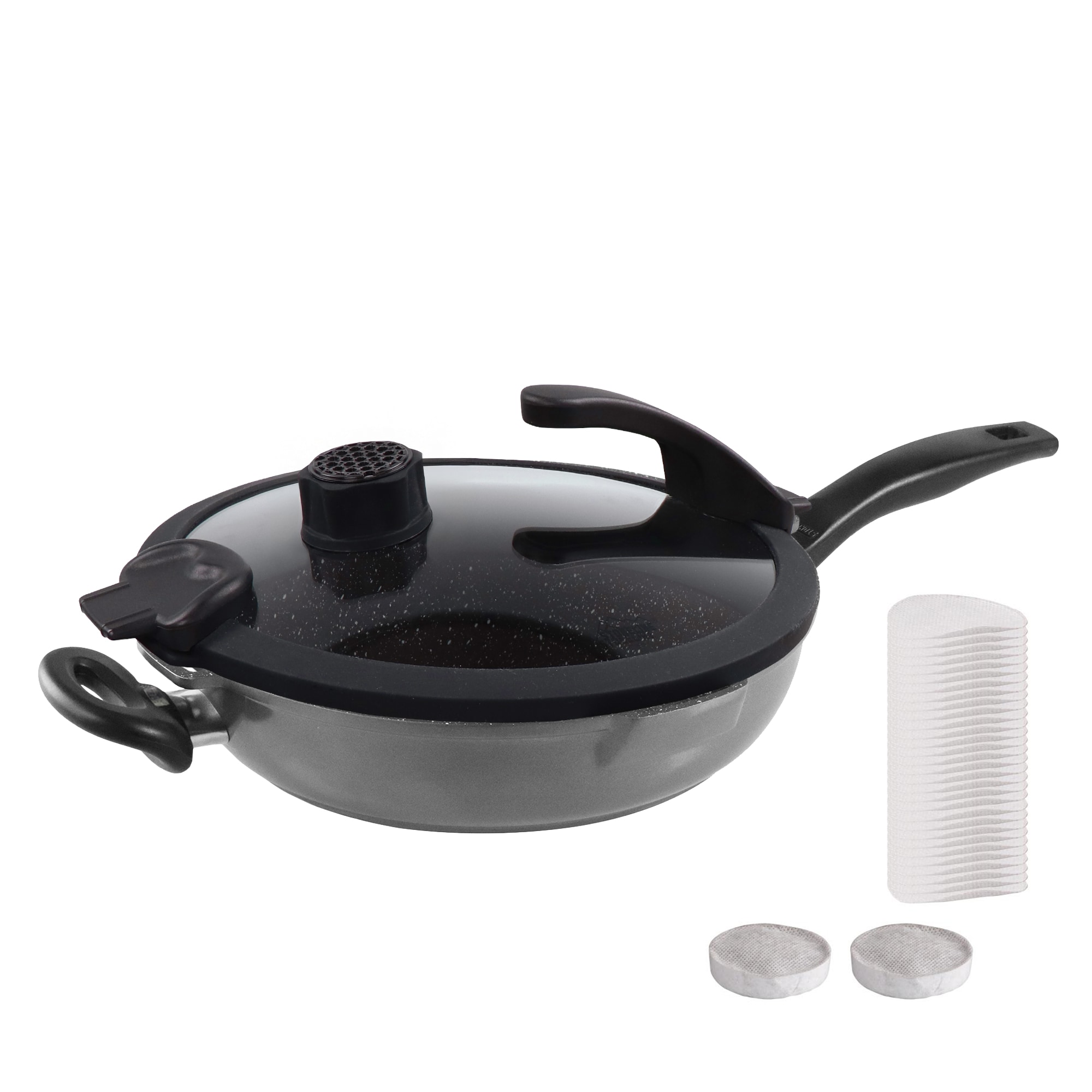 STONELINE FUTURE 28cm Schmorpfanne mit SMELL WELL Deckel + Nachf&uuml;llpack 