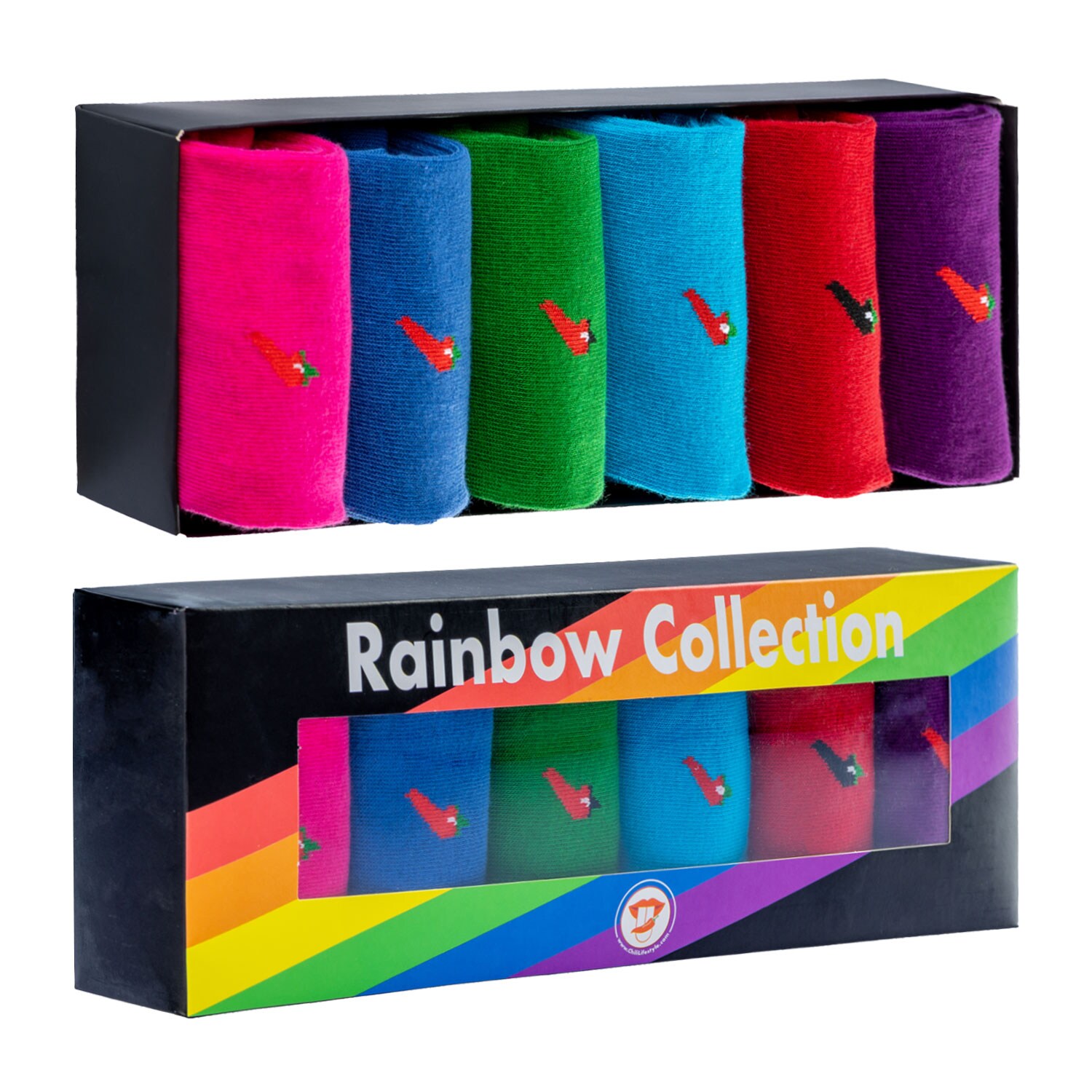 Chili Lifestyle Rainbow Geschenkbox 6 Paar Socken Baumwolle Weichbund 