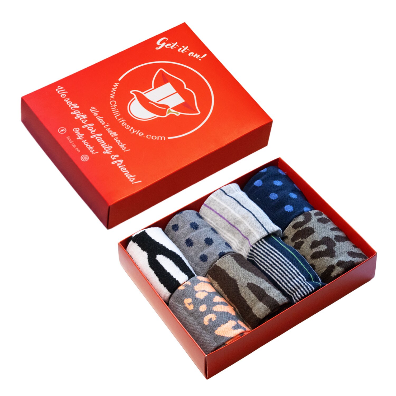 Chili Lifestyle Geschenkbox LADY 8 Paar Socken Damen Baumwolle Weichbund 