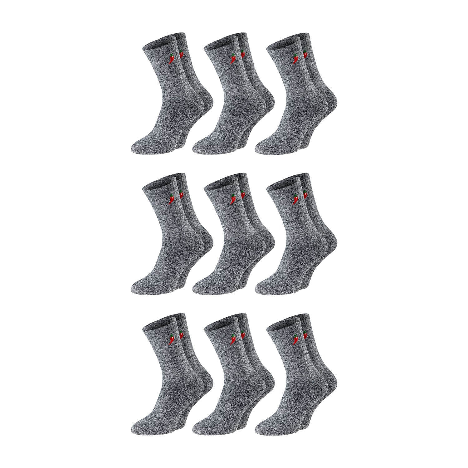 Chili Lifestyle Trekking Socken gepolstert 9 Paar Baumwolle 