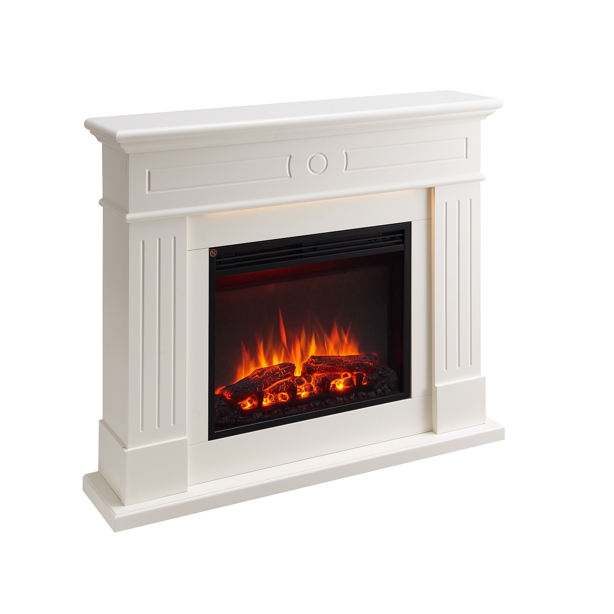 BALDERIA Elektrokamin Leandros - Standkamin mit Heizung 2000 W, weiss 