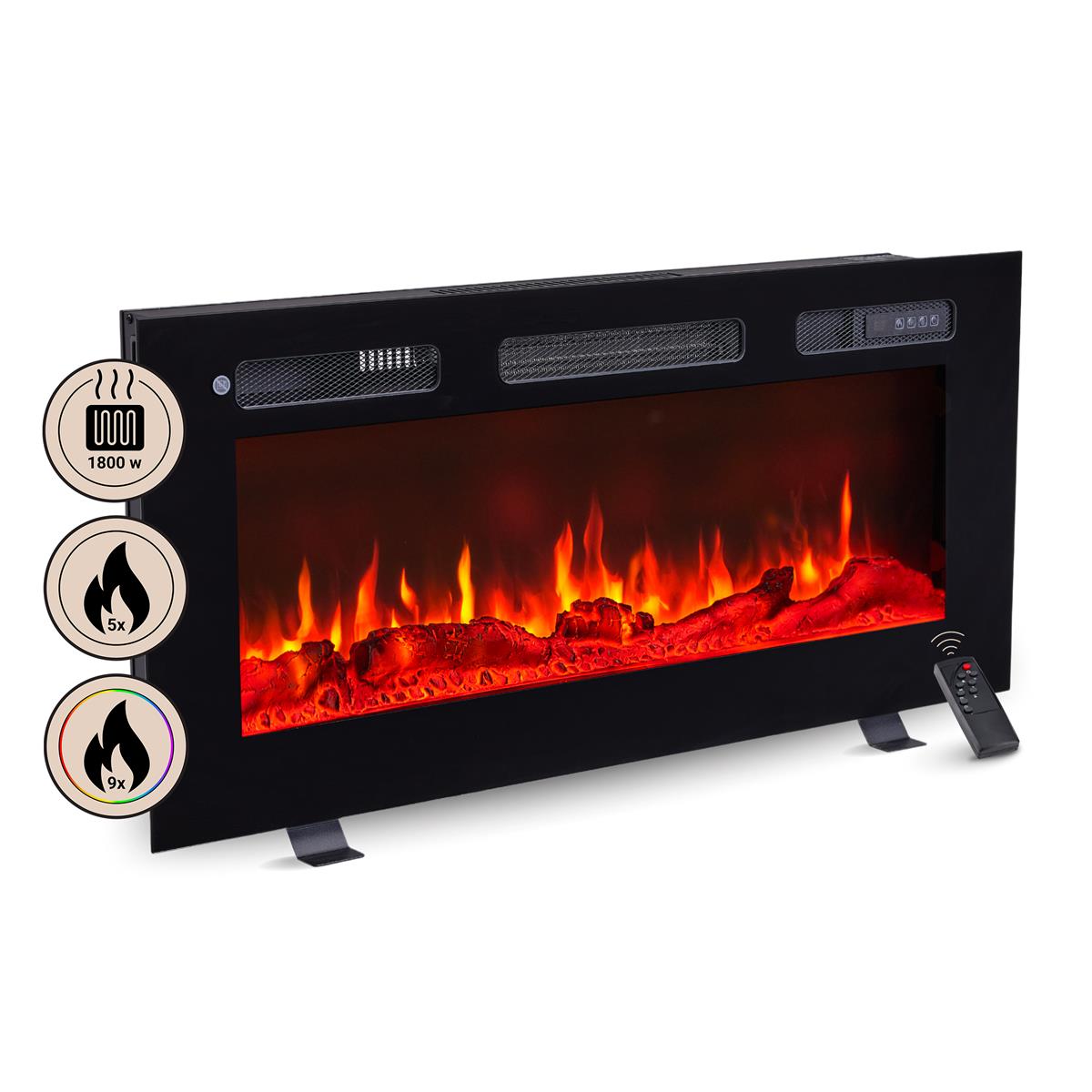 BALDERIA Elektrokamin  Leif 36 - Stand, Wand, Einbau, Heizung 1800 W 