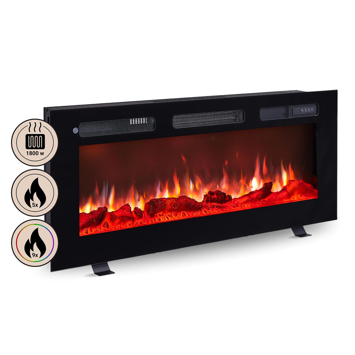 BALDERIA Elektrokamin  Leif 40 - Stand, Wand, Einbau, Heizung 1800 W 