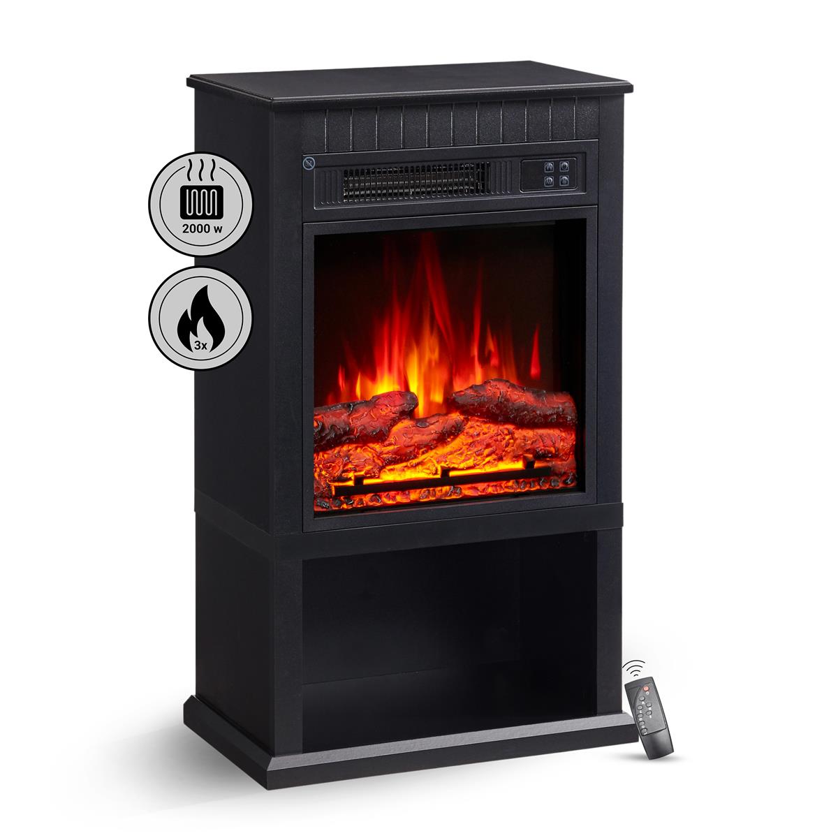 BALDERIA Elektrokamin Ember - Standkamin, Heizung 2000 W, schwarz 