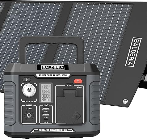 BALDERIA  Power Set - Powerstation 300W, faltbares Solarpanel 120W 