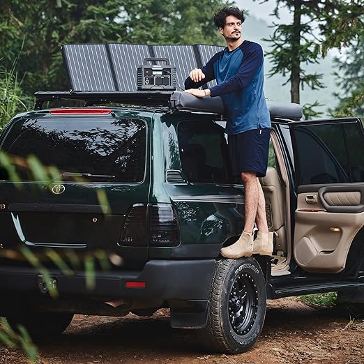 BALDERIA Power Set - Powerstation 300W, faltbares Solarpanel 200W 