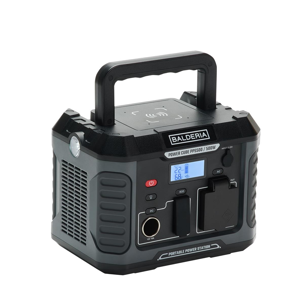 BALDERIA  Power Cube 500W - Tragbare Powerstation 400Wh, Stromspeicher 