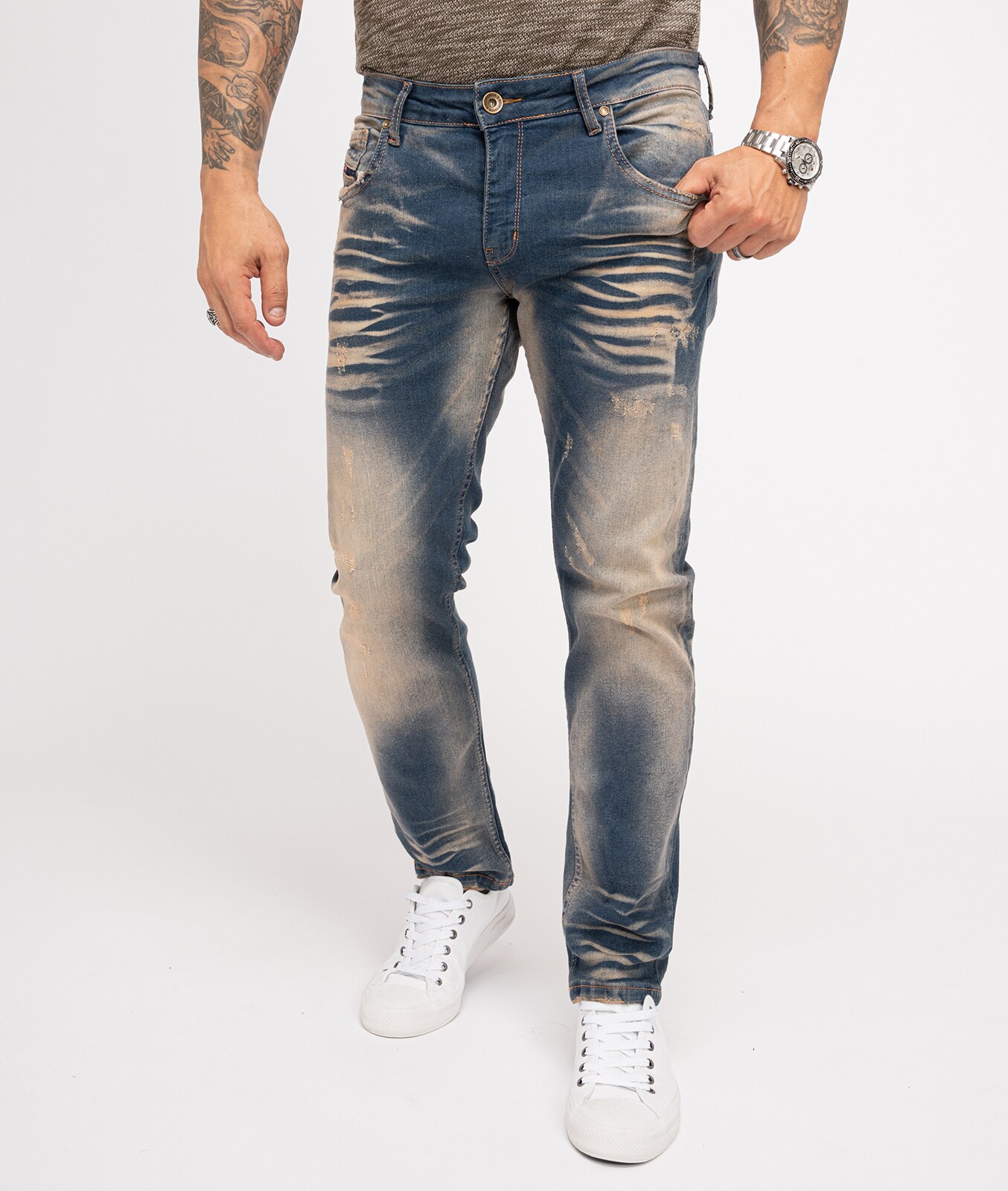 Rock Creek Jeans Regular Fit Laser-Effekt 