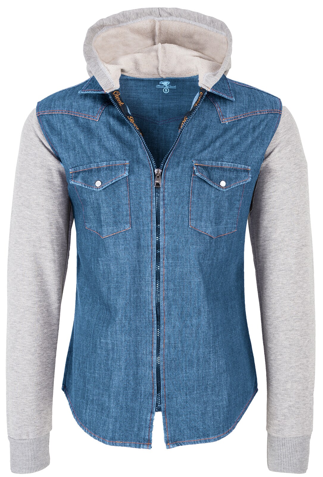 Rock Creek Hemd Jeanshemd mit Kapuze Regular Fit 