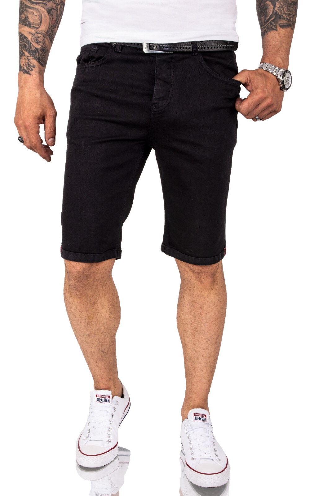 Rock Creek Shorts Jeansshorts Schwarz Regular Fit 