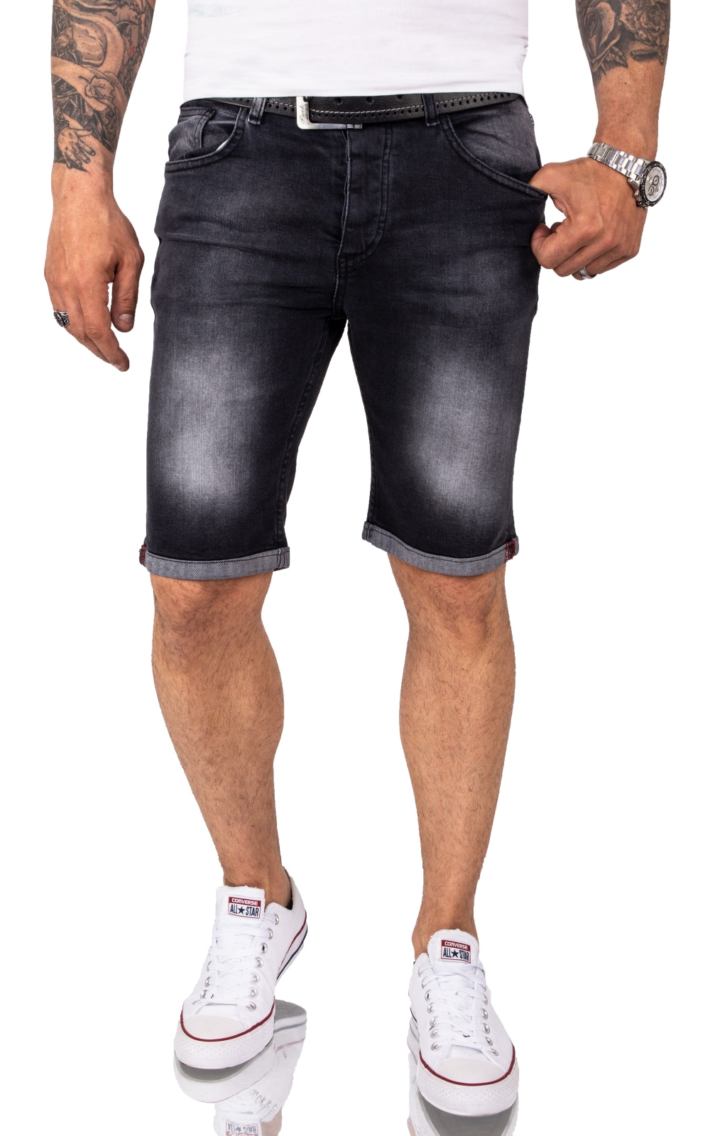 Rock Creek Shorts Jeansshorts Dunkelgrau Regular Fit 