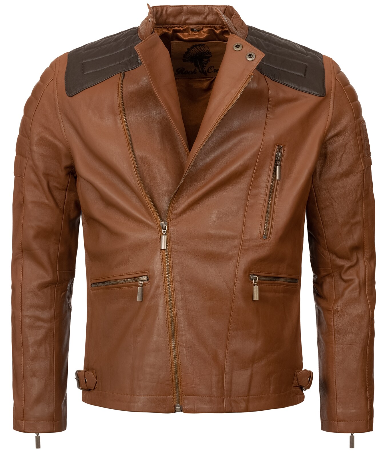 Rock Creek Lederjacke Biker-Style Regular Fit 