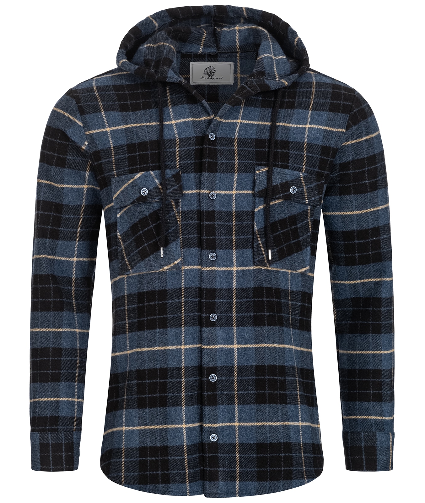 Rock Creek Hemd Kariertes Hemd mit Kapuze Regular Fit 