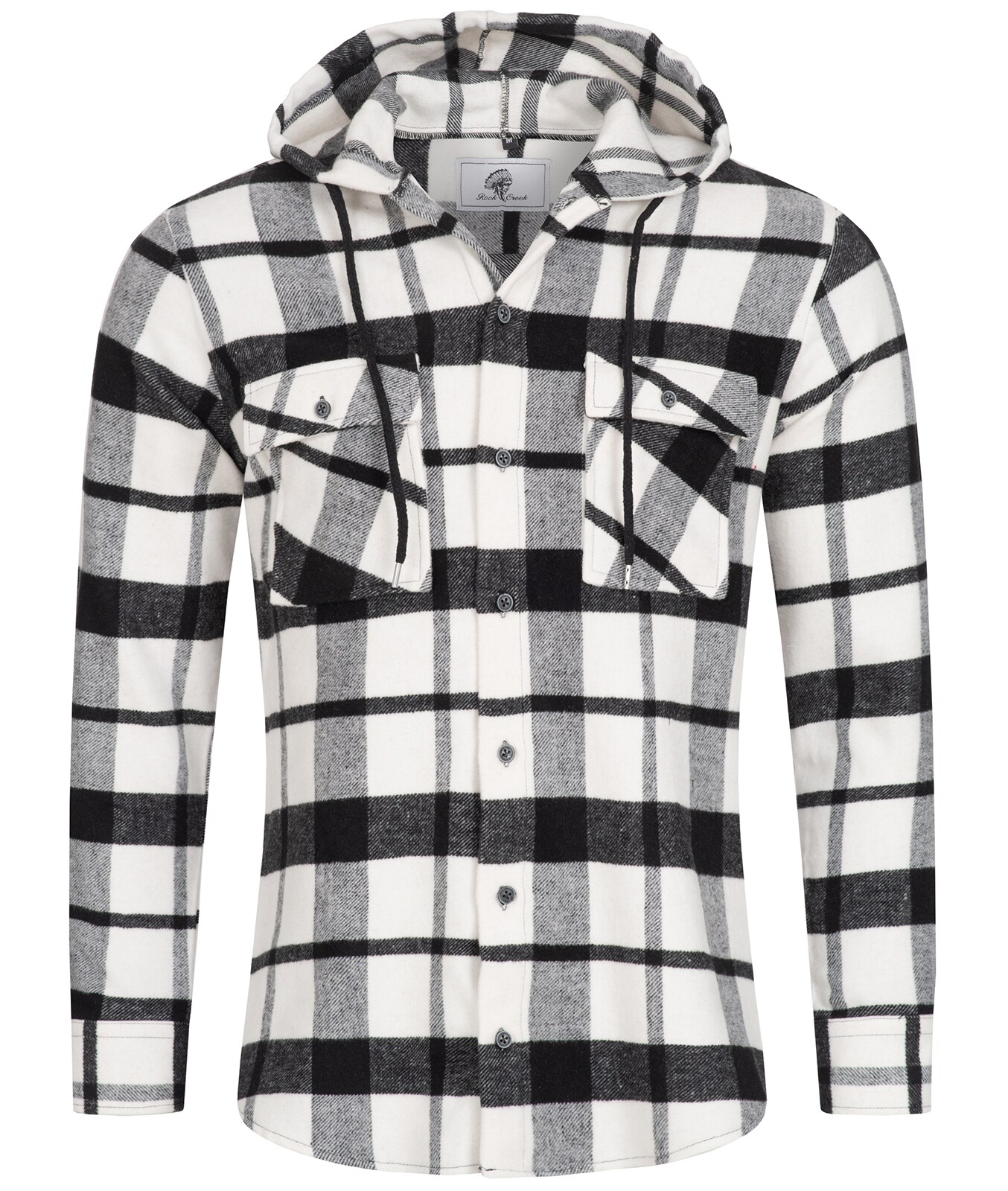 Rock Creek Hemd Kariertes Hemd mit Kapuze Regular Fit 