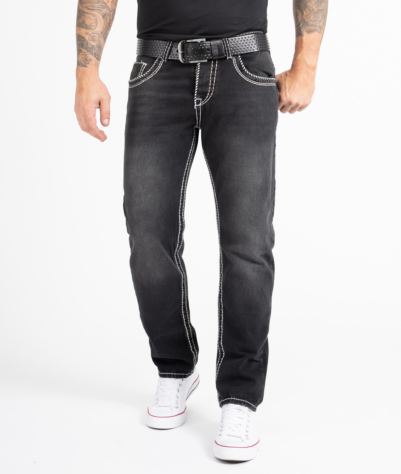 Rock Creek Jeans Comfort Fit dicke N&auml;hte Loose Fit 
