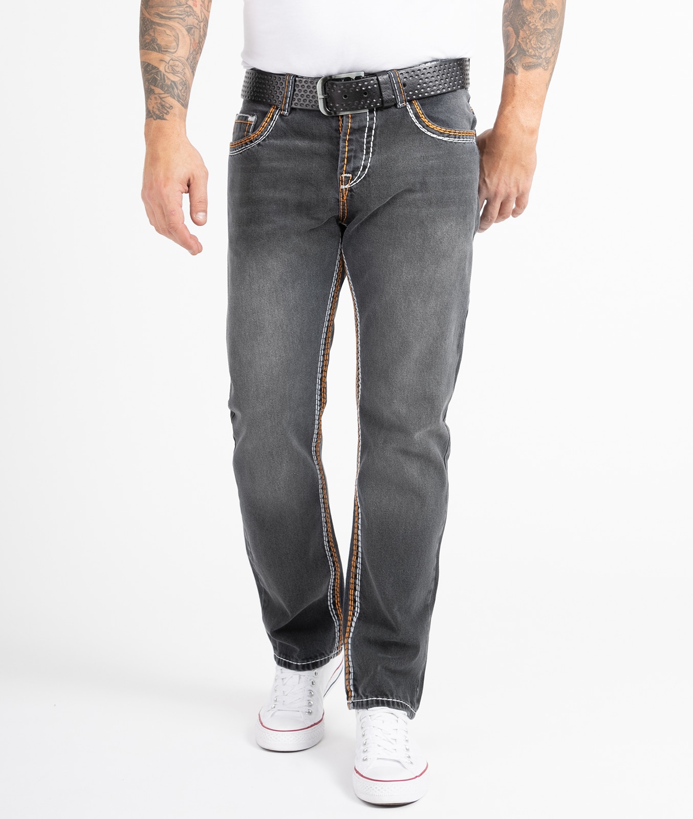 Rock Creek Jeans Comfort Fit dicke N&auml;hte Loose Fit 
