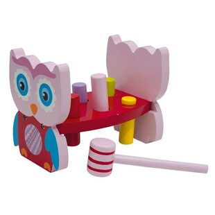 Holzspielzeug Eulen Klopfbank Holzhammer Steckbank 
