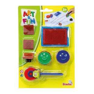 Stempelset Rolle drei Motiv-Stempel Tiermotive und ein Stempelkissen 