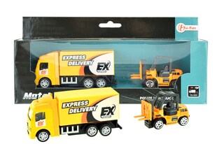 LKW mit Gabelstapler Transporter Laster Stappler Fahrzeug Kinder 