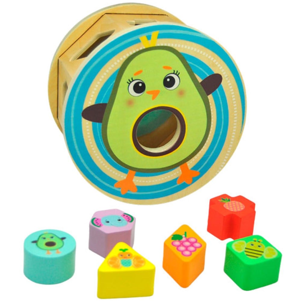 Baby Steckspielzeug aus Holz Avocado 