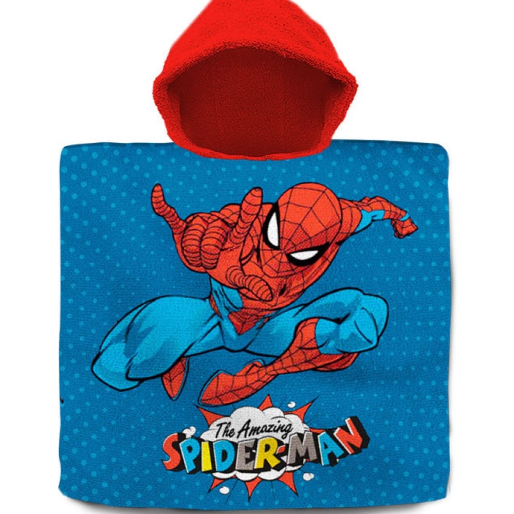 Poncho Baumwolle Spiderman Kinder-Handtuch 