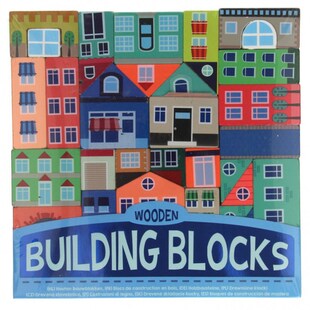 Bausteine Set mit City Motiv aus Holz 
