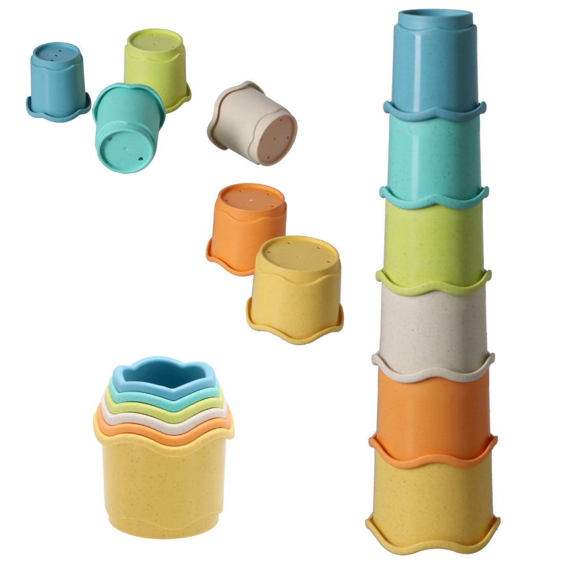 Stapelturm Stapelbecher Biokunststoff 6 Teile 