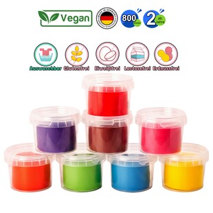 Knete für Kinder 800g Vegan Knete Set in 8 verschiedenen Farben ab 2J 