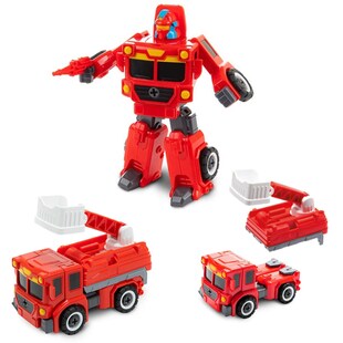 Transformierbarer Roboter Feuerwehrauto Lastwagen LKW Spielzeugauto 