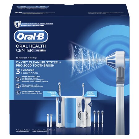 online Zahnbürste Oxyjet + Elektrische OxyJet sanfte Zahnfleischrand, bei 2000 eine Aufsteckdüsen am 4 Reinigung Marktkauf Munddusche, für bestellen PRO Oral-B Mundpflegecenter