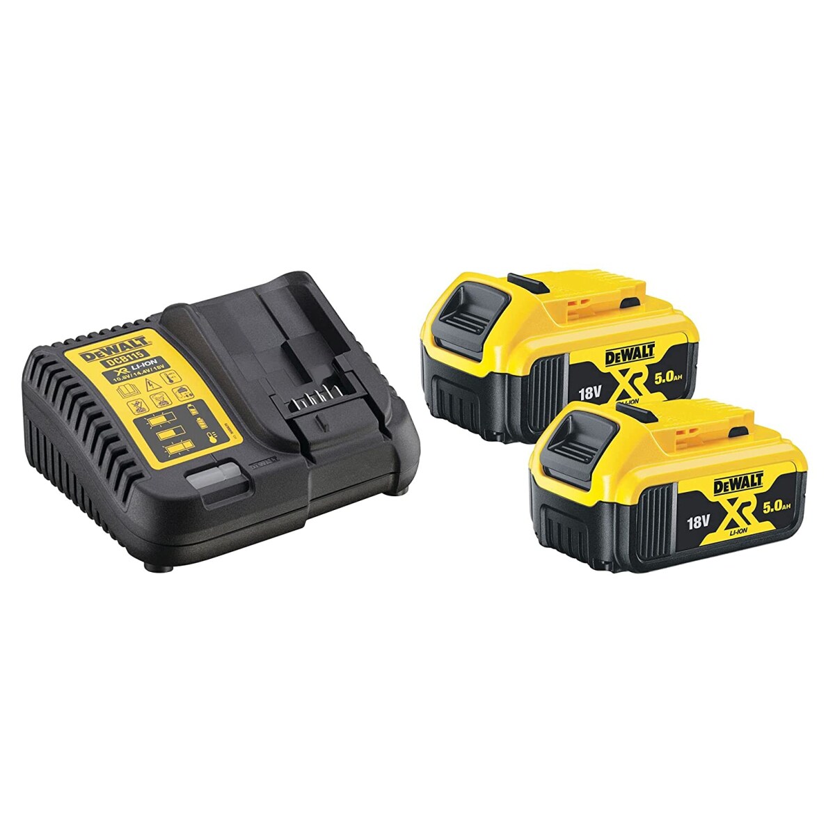 DeWalt DCB115P2 Starter-Kit Schnellladegerät + 2x Akku 5,0 Ah
