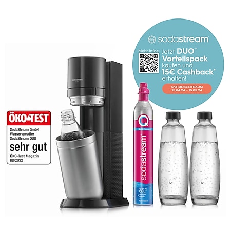 SodaStream DUO Wassersprudler Vorteils-Pack Titan mit 3 Flaschen 