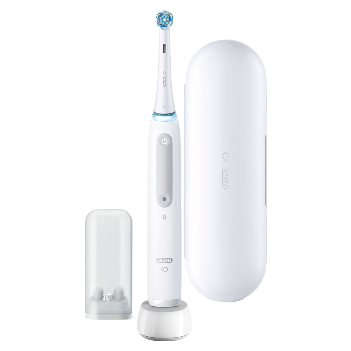 Oral-B iO Series 4, elektrische Zahnb&uuml;rste mit Magnet-Technologie, 4 Putzmodi, Reiseetui, Quite White 