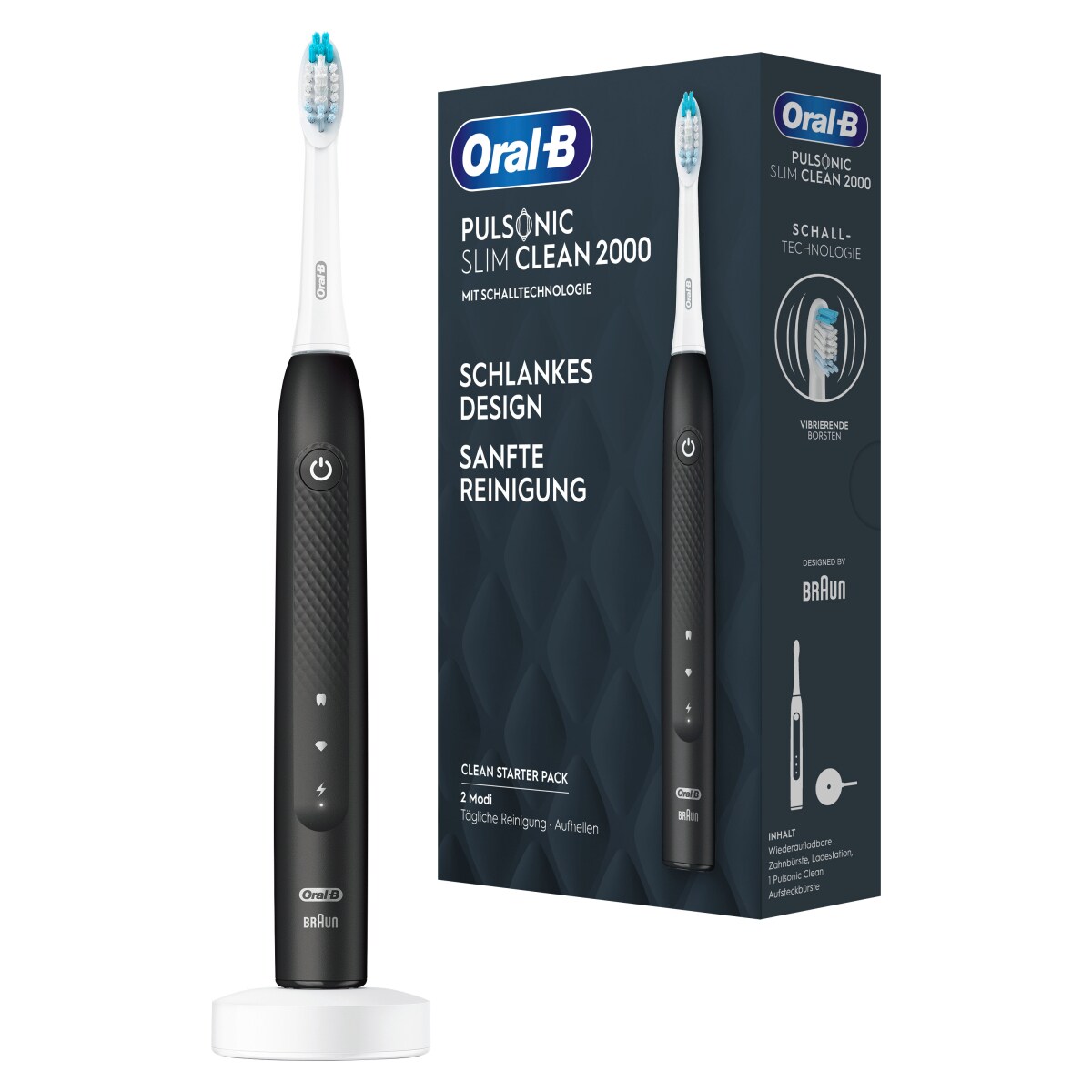 Oral-B Pulsonic Slim Clean 2000 elektrische Zahnb&uuml;rste Black 