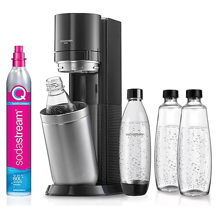 SodaStream DUO Wassersprudler Vorteils-Pack, Titan mit 4 Flaschen 