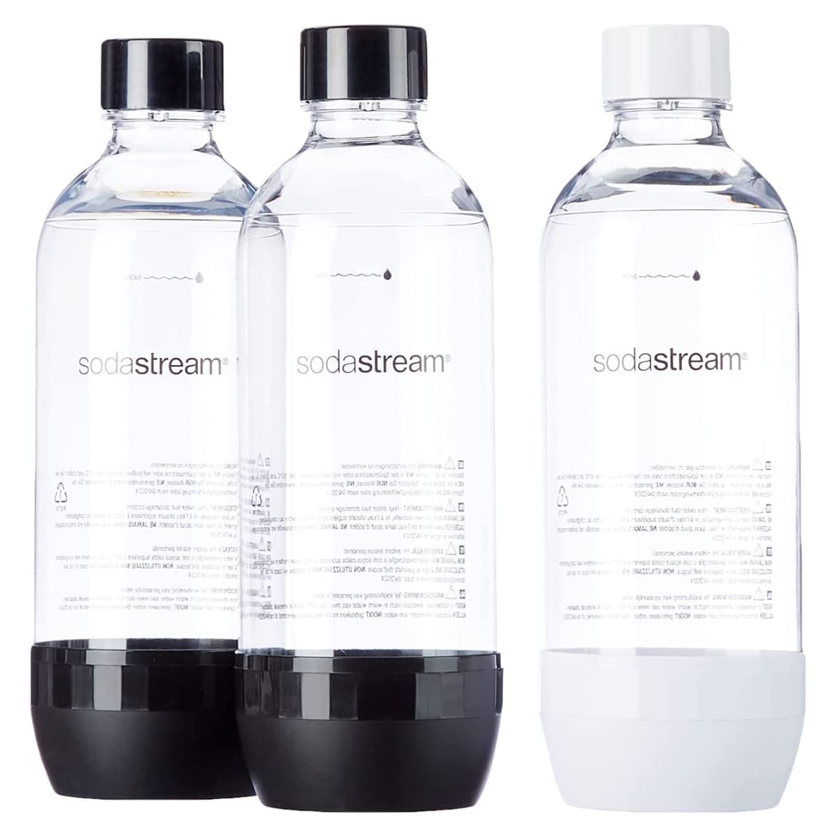 SodaStream PET Flaschen SET Standard 3x 1L weiss/schwarz 