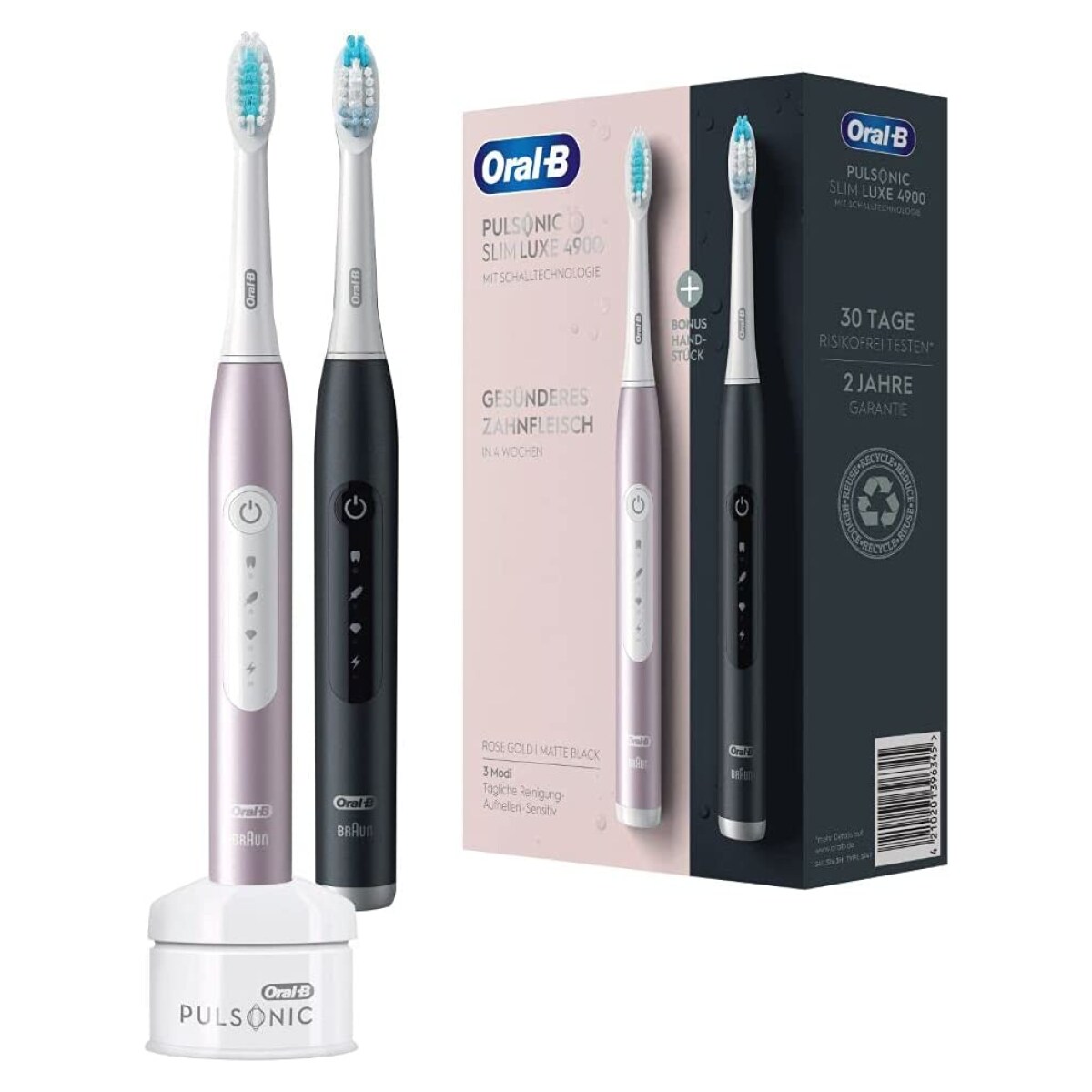 Oral-B Pulsonic elektrische Zahnb&uuml;rste Slim Luxe 4900 Schwarz/Rosegold 